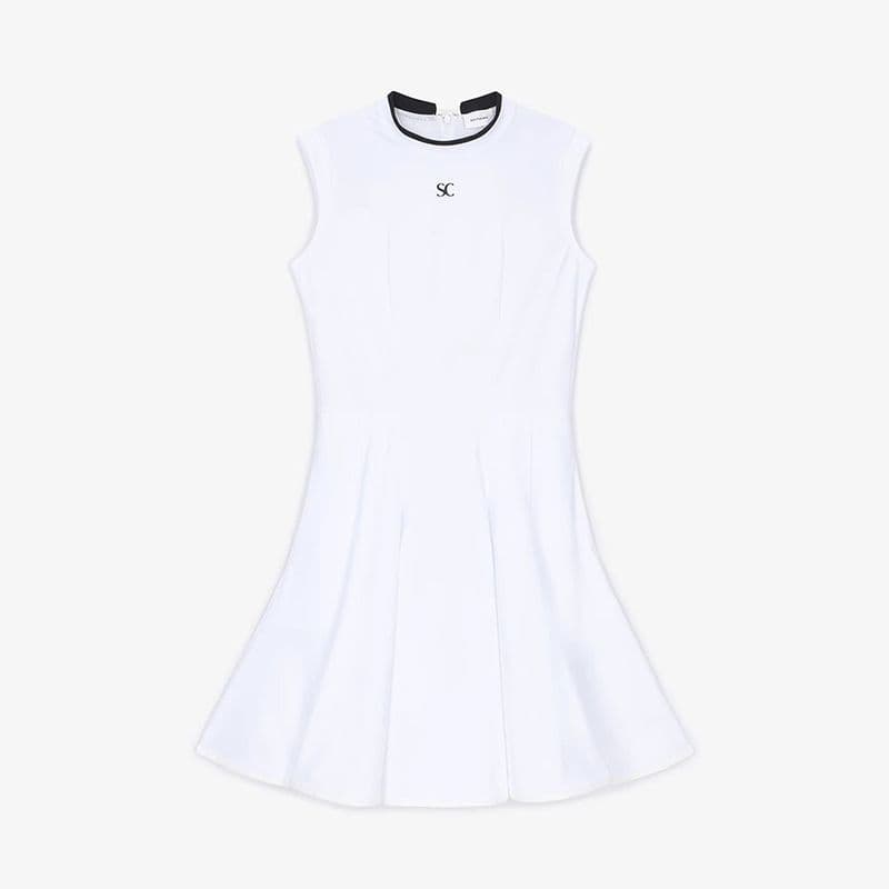 ゴルフウェア レディース エレガント フレア ノースリーブワンピース