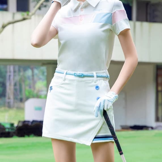 ゴルフウェア レディース スポーティカジュアル ラップ風スカート