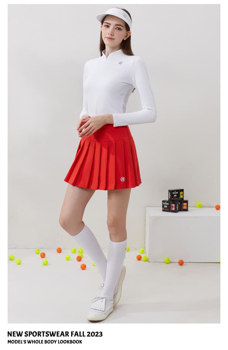 ゴルフウェア レディース プリーツデザイン スポーツスカート