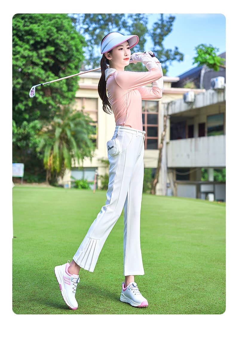 ゴルフウェア レディース ストレッチ美シルエット ブーツカットパンツ