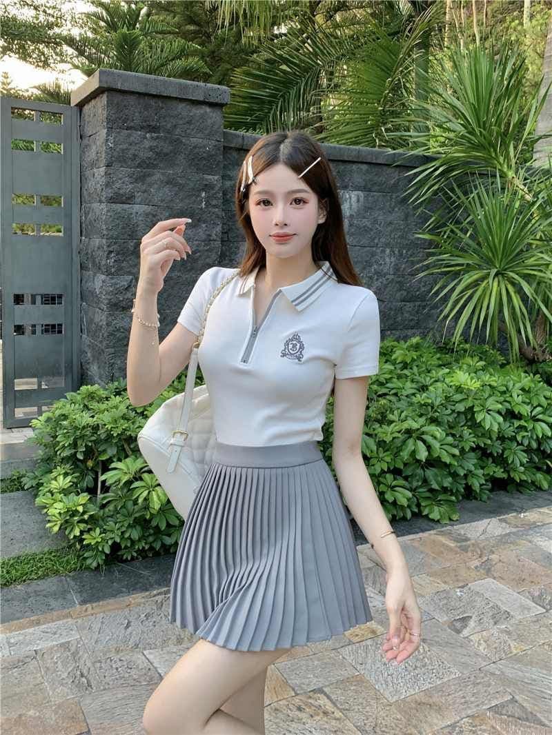 ゴルフウェア レディース プレミアム ポロプリーツセット