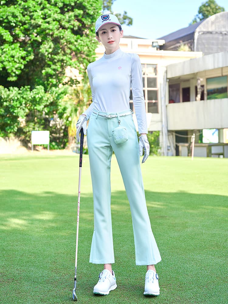 ゴルフウェア レディース ストレッチ美シルエット ブーツカットパンツ