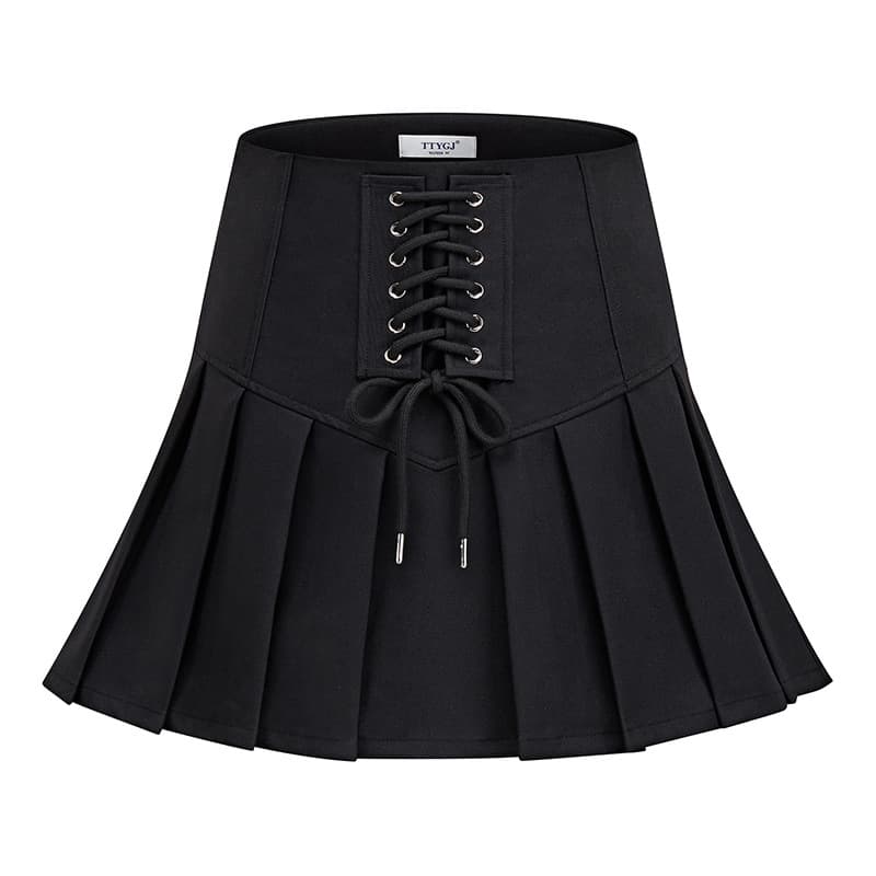 ゴルフウェア レディース コルセット風プリーツスカート
