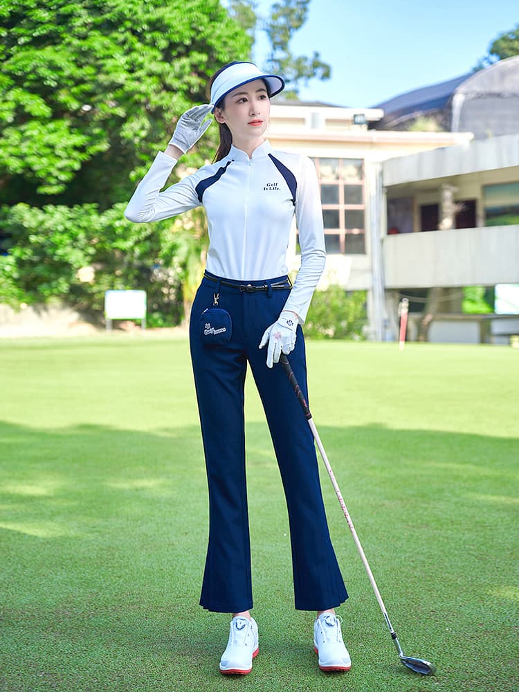 ゴルフウェア レディース ストレッチ美シルエット ブーツカットパンツ