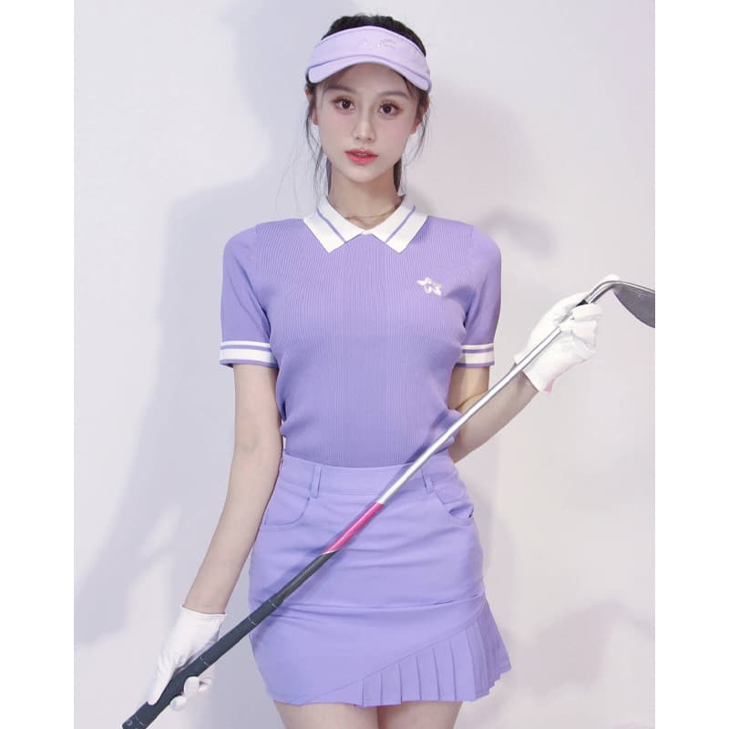 ゴルフウェア レディース アシメプリーツ切替ミニスカート