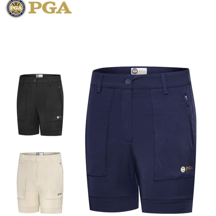 ゴルフウェア レディース PGA エレガントタックショートパンツ
