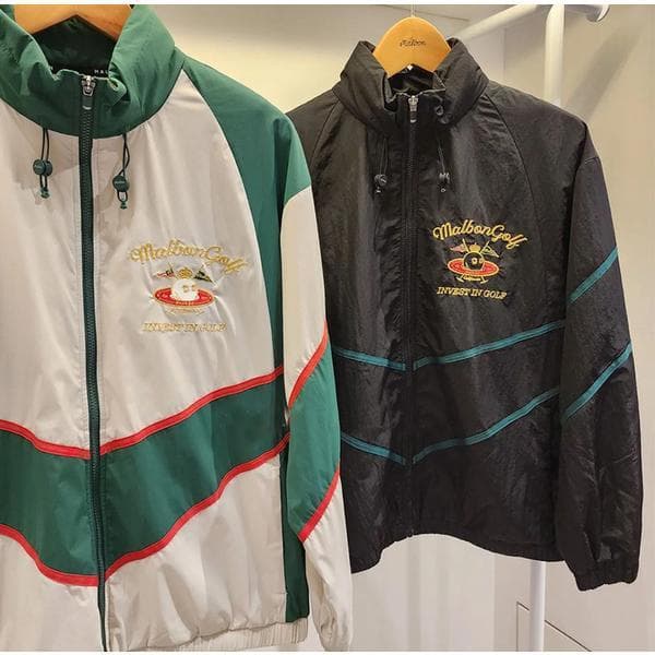 ゴルフウェア レディース レトロ調バイカラージャケット