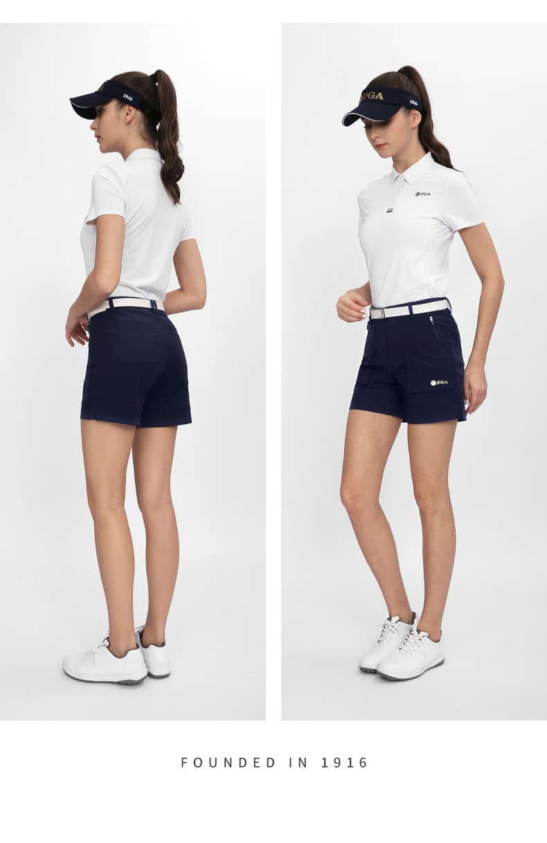 ゴルフウェア レディース PGA エレガントタックショートパンツ