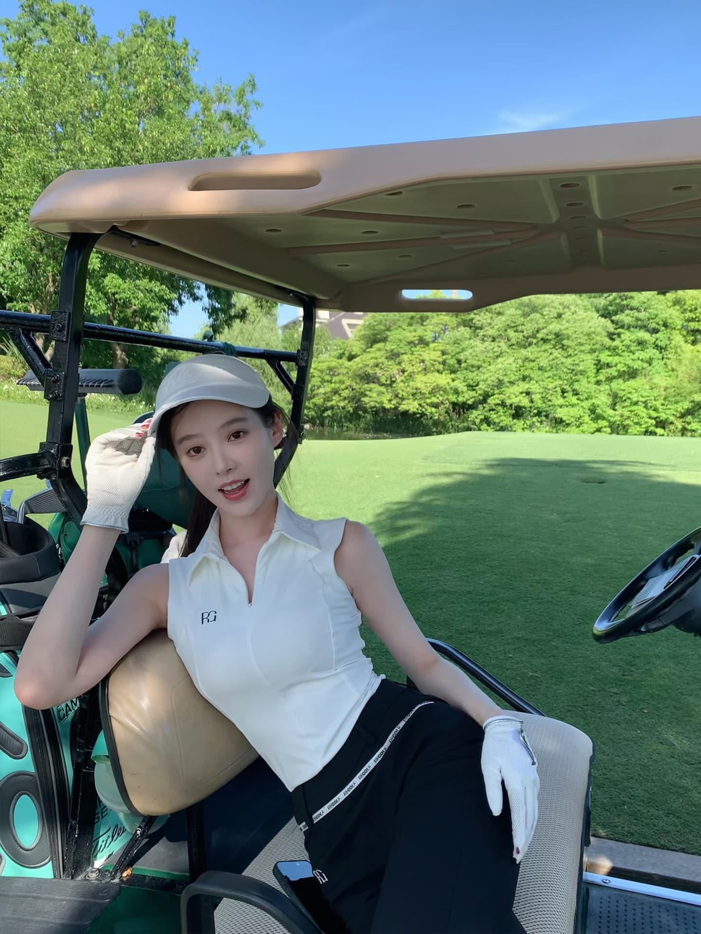 ゴルフウェア レディース ノースリーブ ポロ スタイリッシュゴルフウェア