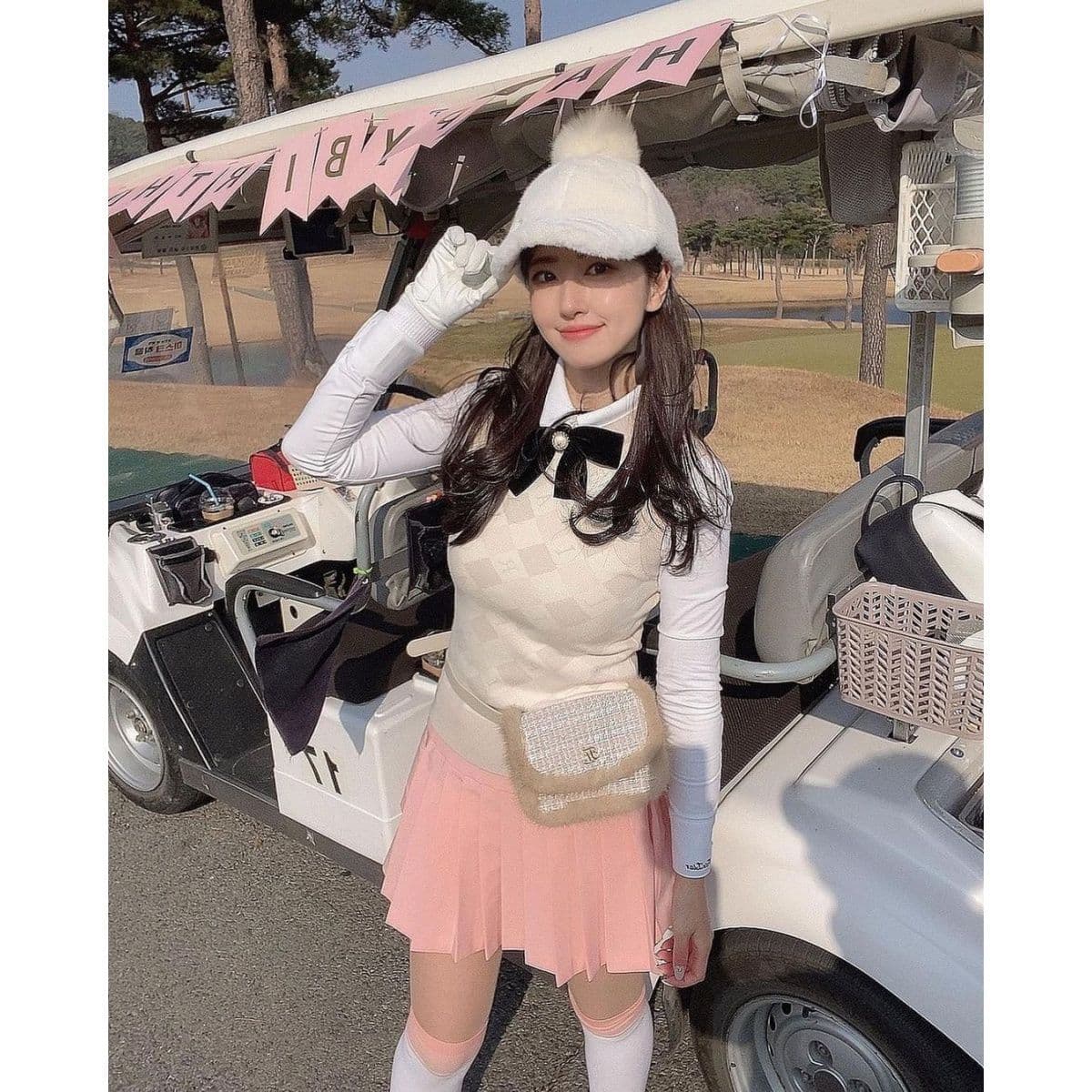 ゴルフウェア レディース プリーツスイングスカート